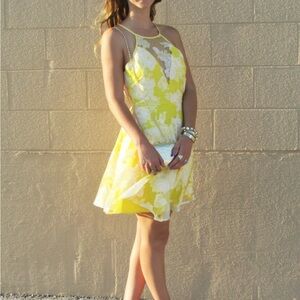 Yellow Floral Women's Dress
